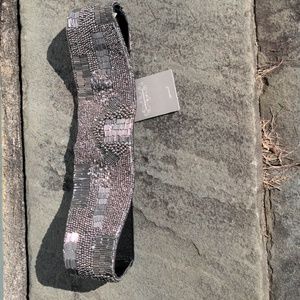 NWT Anthropologie Silver Beaded Belt size Small